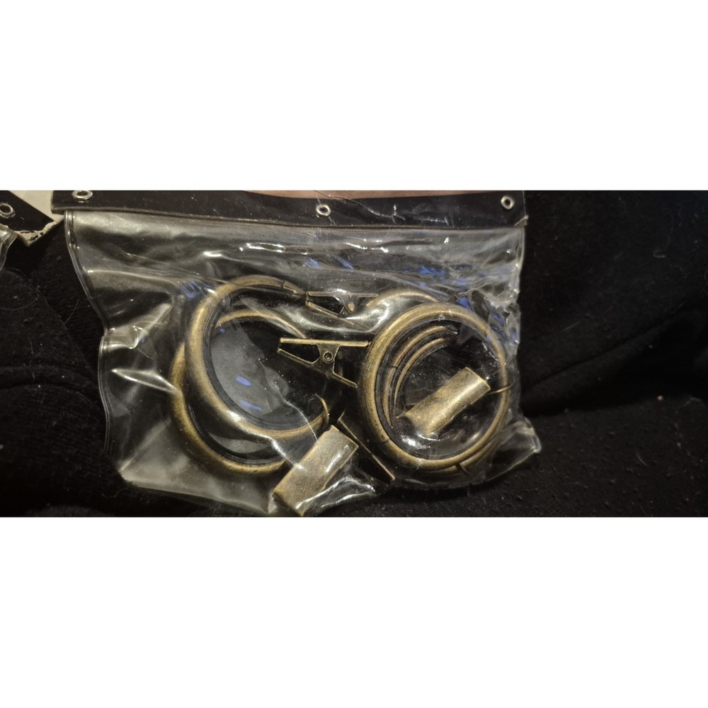 Curtain Rings w/ Clips 1.5" Antique Brass 7pc‎ Set Versailles